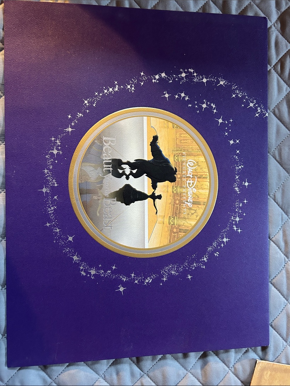 1 Disney Beauty and the Beast Collectible portfolio Purple with Gold Accents